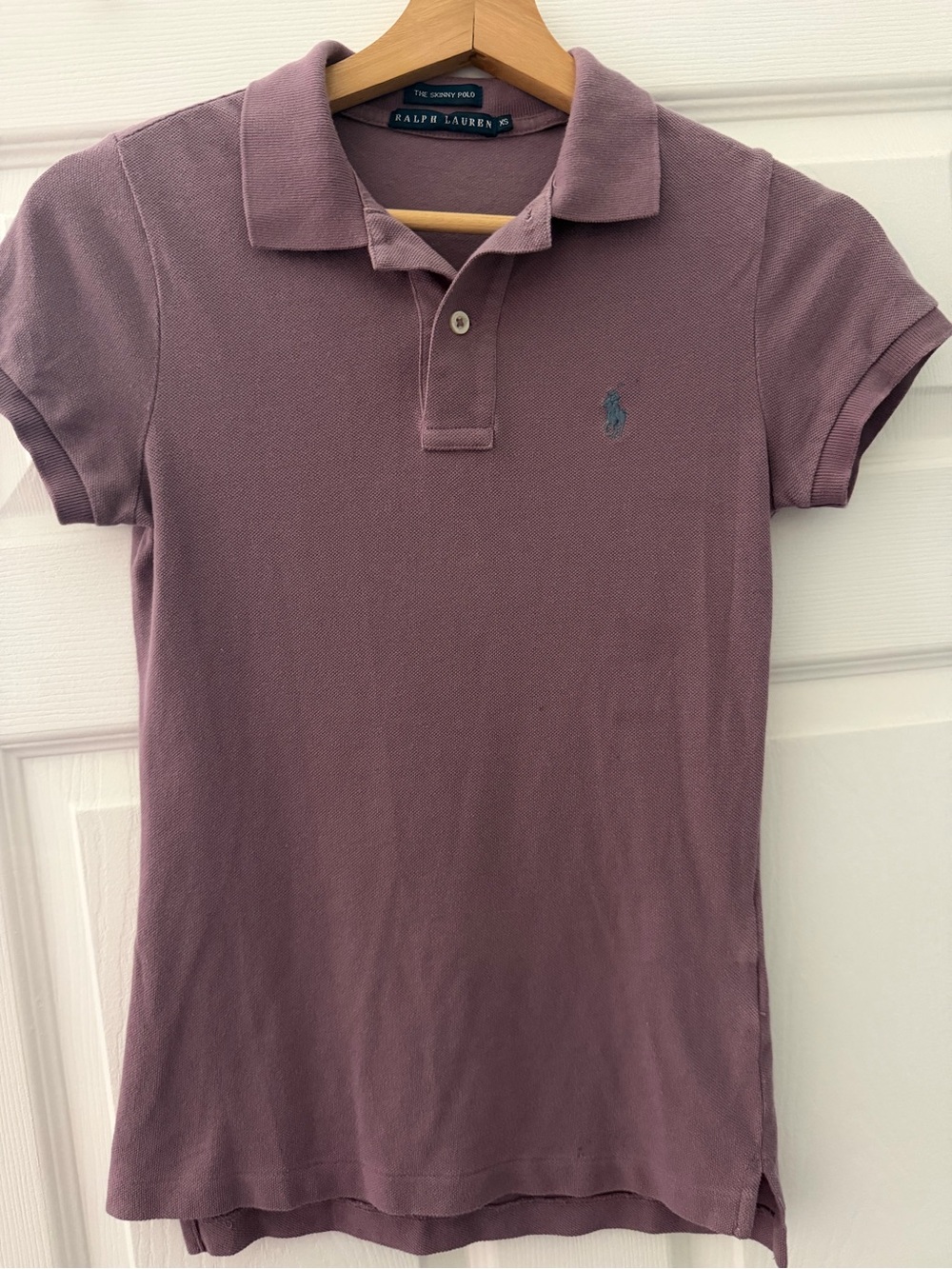 Ralph Lauren Women's Mauve Skinny Polo Shirt